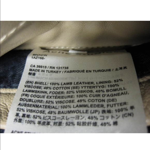 NEW Acne Studios Mock Leather Biker Moto Jacket 32 - Picture 7 of 8